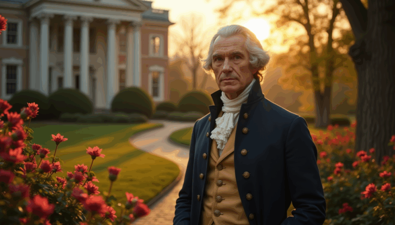 Retrato de Thomas Jefferson reflexionando en Monticello