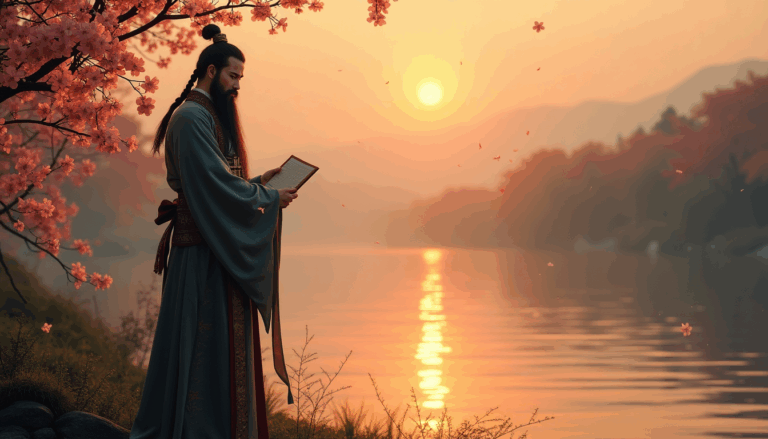 General Sun Tzu reflexionando junto al Yangtsé en 496 a.C.